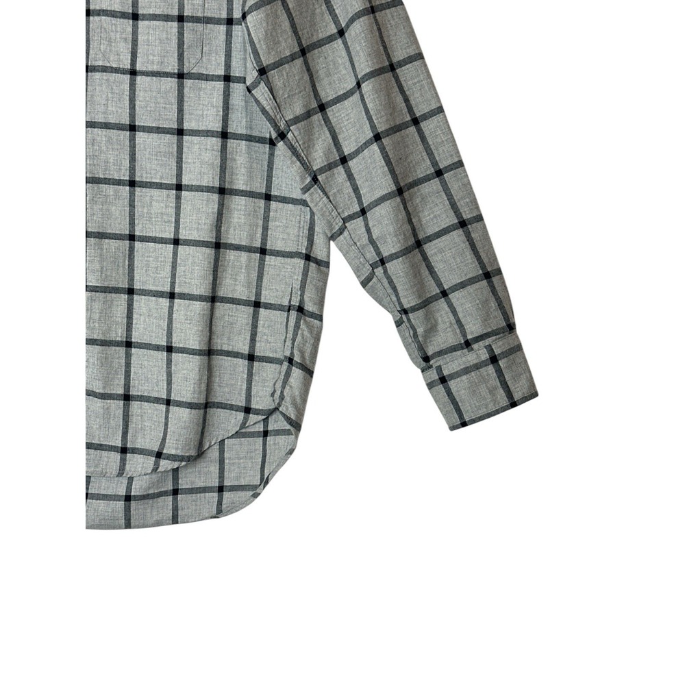 Grayson Shirt Top Women Size 02 Button Up Lightweight Gray Plaid Career Offie - Picture 10 of 11